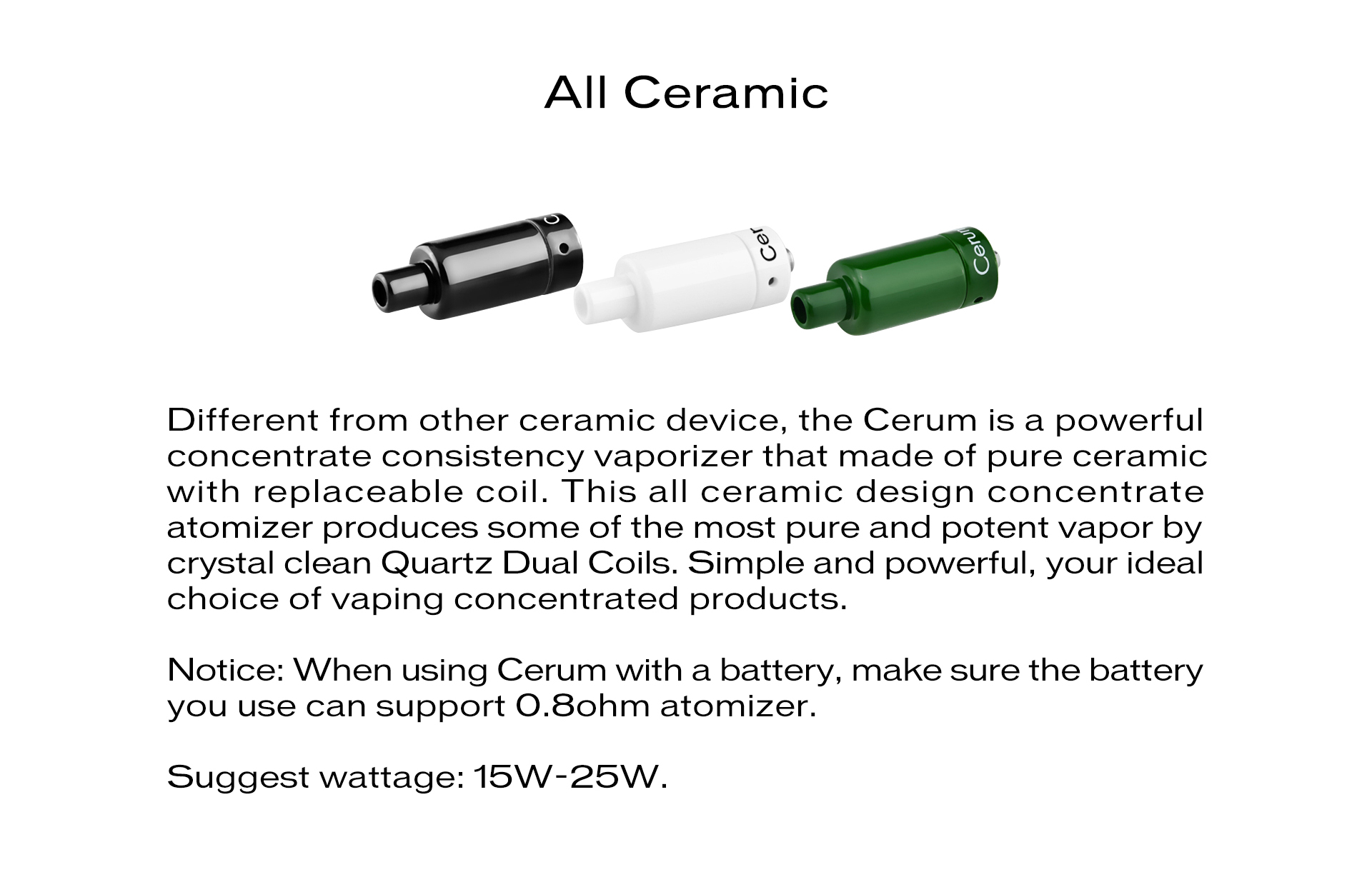 Yocan Cerum Ceramic Wax Atomizer with Quartz Dual Coil (QDC)