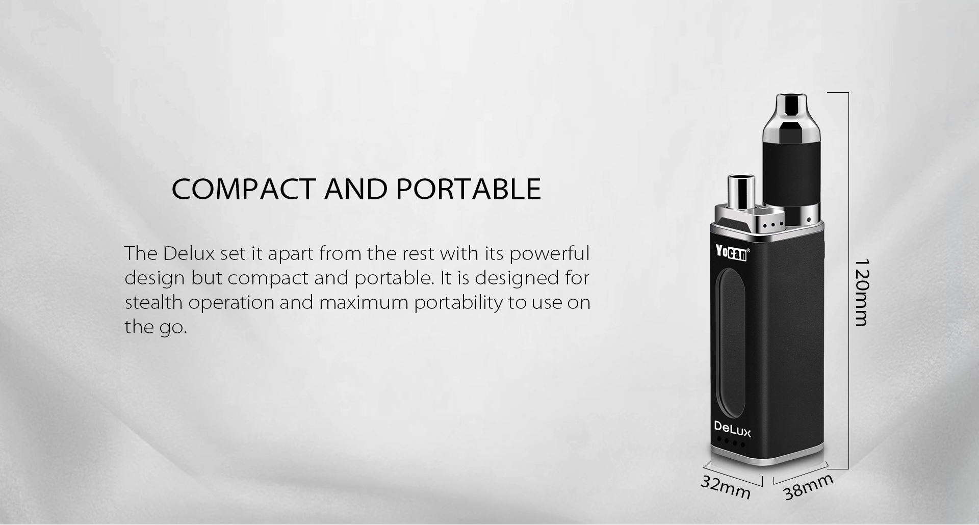 Yocan DeLux is compact and portable.