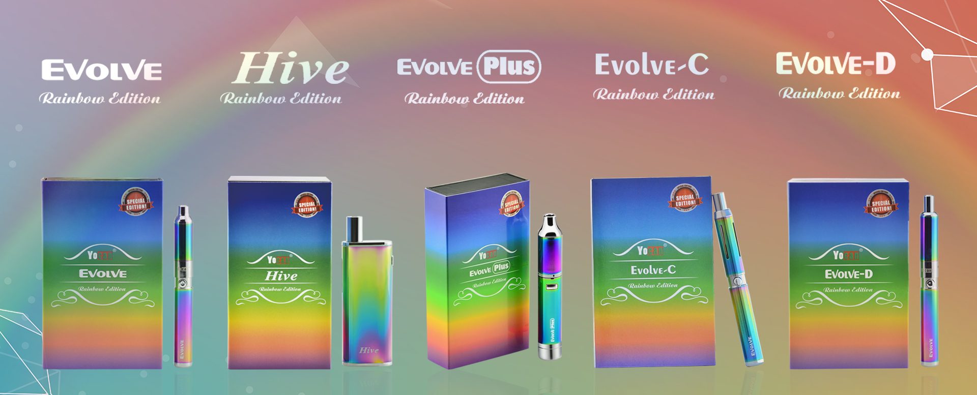 Yocan Rainbow Edition Vape pen comes with everything one needs to start having the ultimate vaping experience on the go.