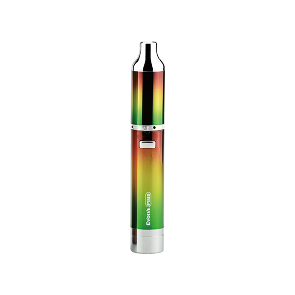 The Yocan Evolve Plus Rasta Edition has a beautiful metallic multi-color finish.
