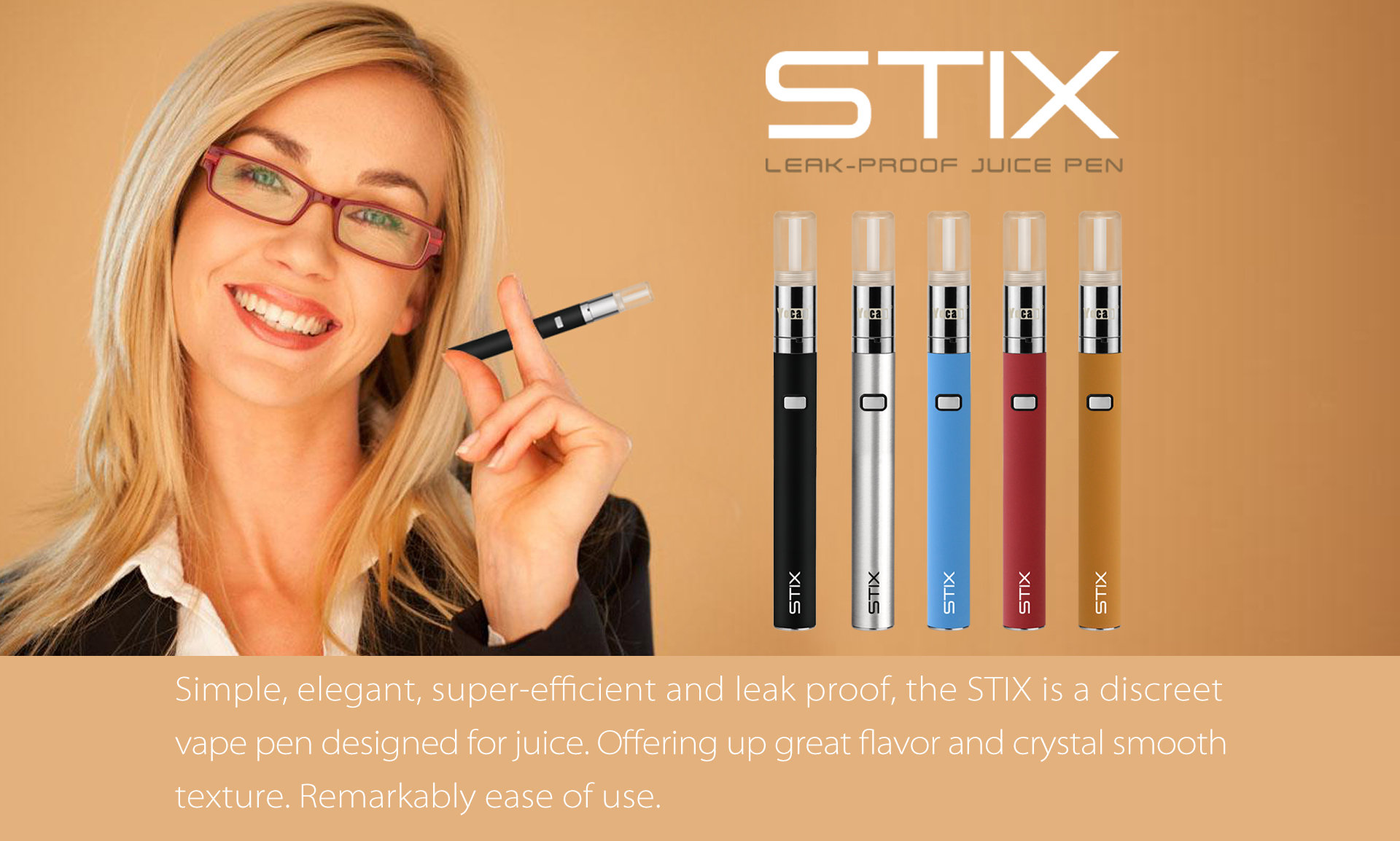 Simple, elegant, super-efficient and leak-proof, the STIX is a discreet vape pen designed for juice.