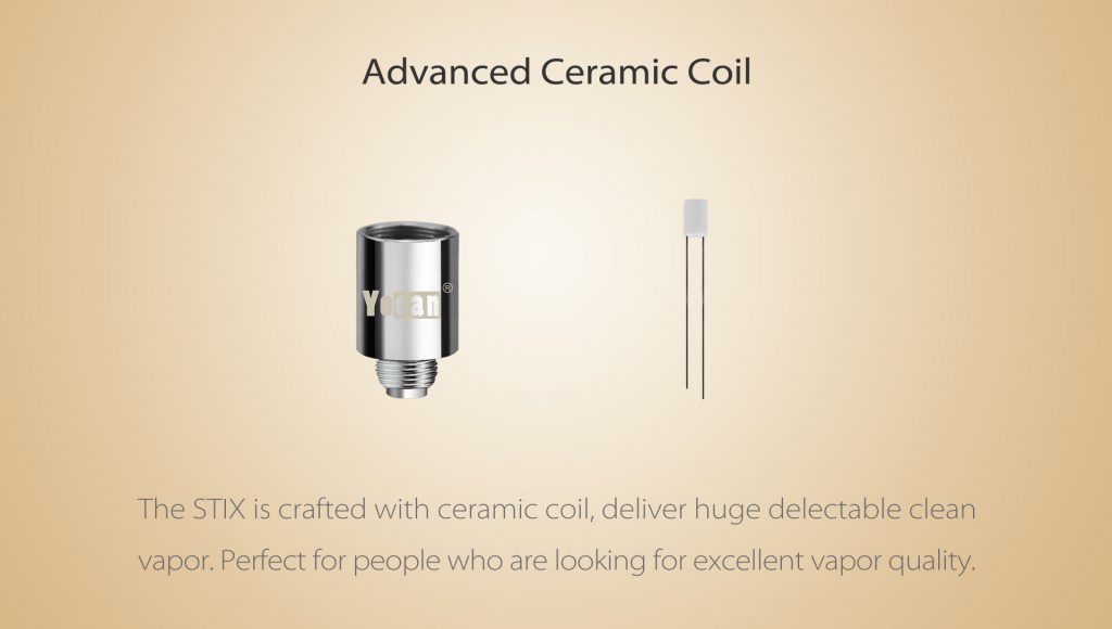 Yocan STIX Starter Vape Pen Kit is crafted with ceramic coil.