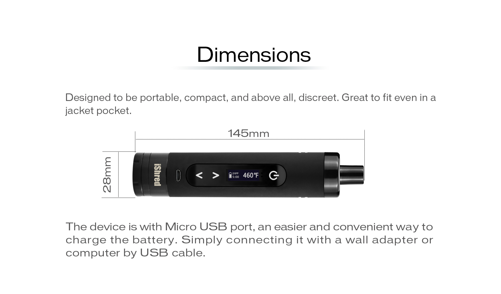 Yocan iShred designed to be portable, compact, and above all, discreet.