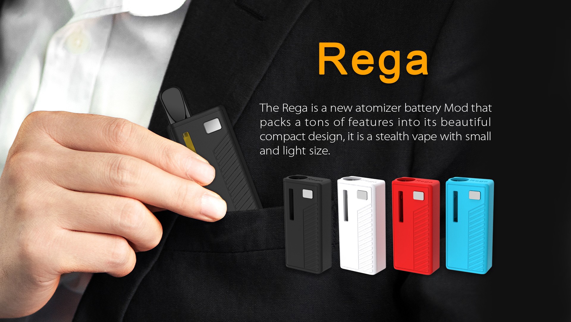 The Rega is a new atomizer battery Mod that packs a tons of features into its beautiful compact design, it is a stealth vape with small and light size.
