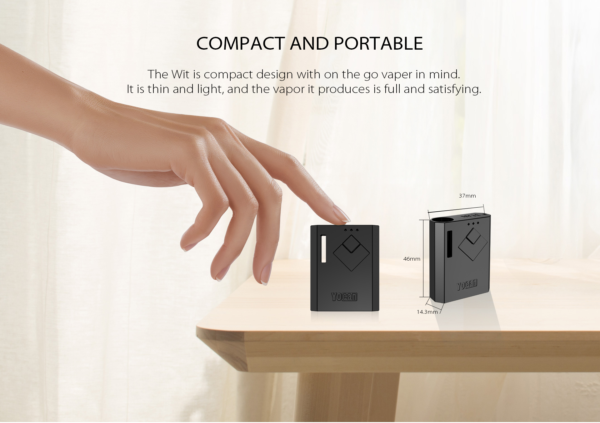 The Yocan Wit Box Mod Battery is compact and portable design.