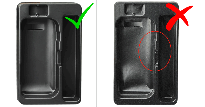 The PVC of Copy version was built with bad quality, crudely made, it will easily broken, you can see the bubbles on the surface.