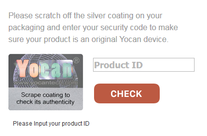 Please inpur your Yocan Product ID