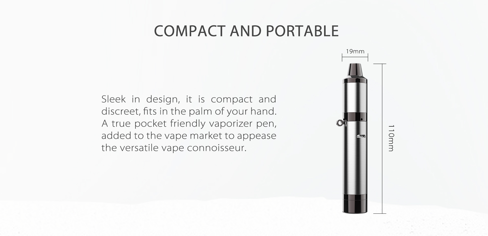 Yocan Regen vaporizer pen is compact and discreet, fits in the palm of your hand.