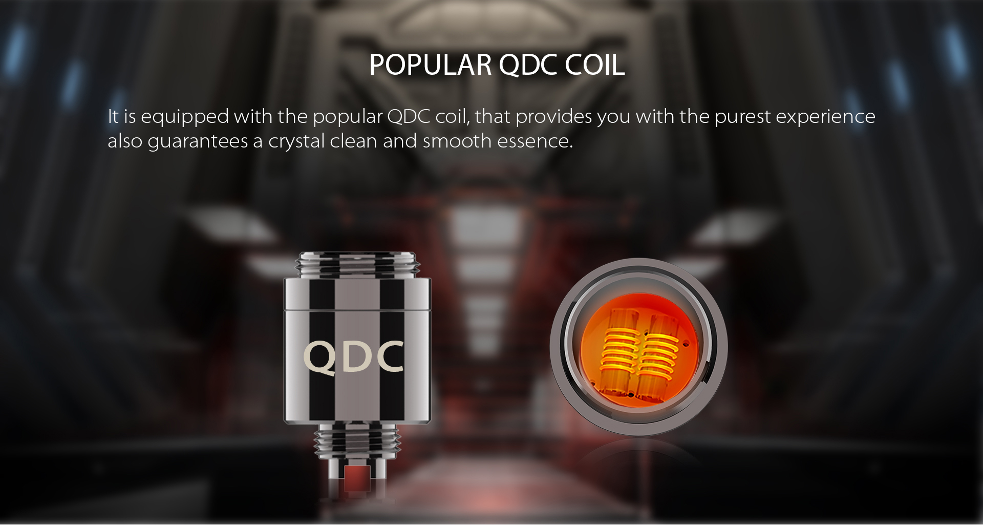 Yocan Armor Vaporizer pen equipped with the popular QDC coil