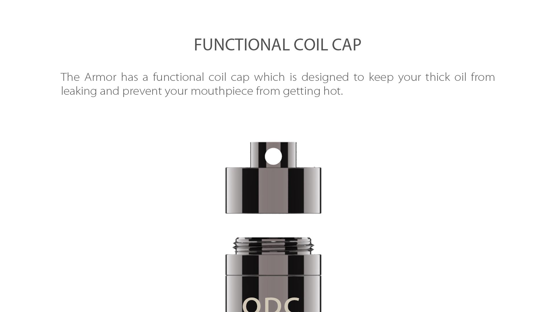 Yocan Armor Vaporizer pen has a functional coil cap.