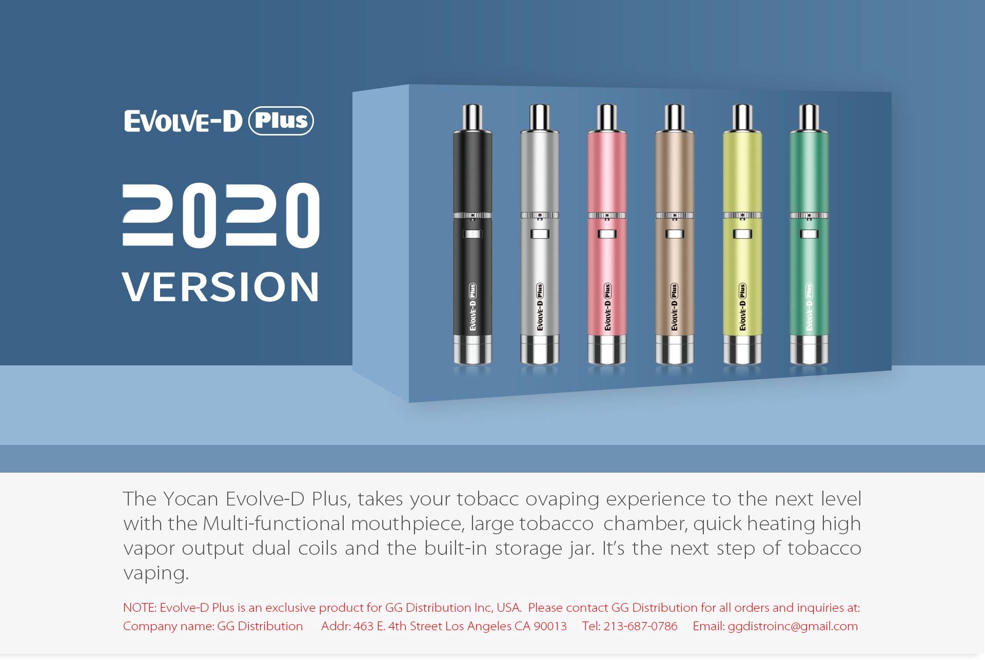 Toke on the go conveniently and discreetly with the Yocan Evolve-D Plus 2020 version easy to use e-pipe combustion pen for dry herb and flower blends.