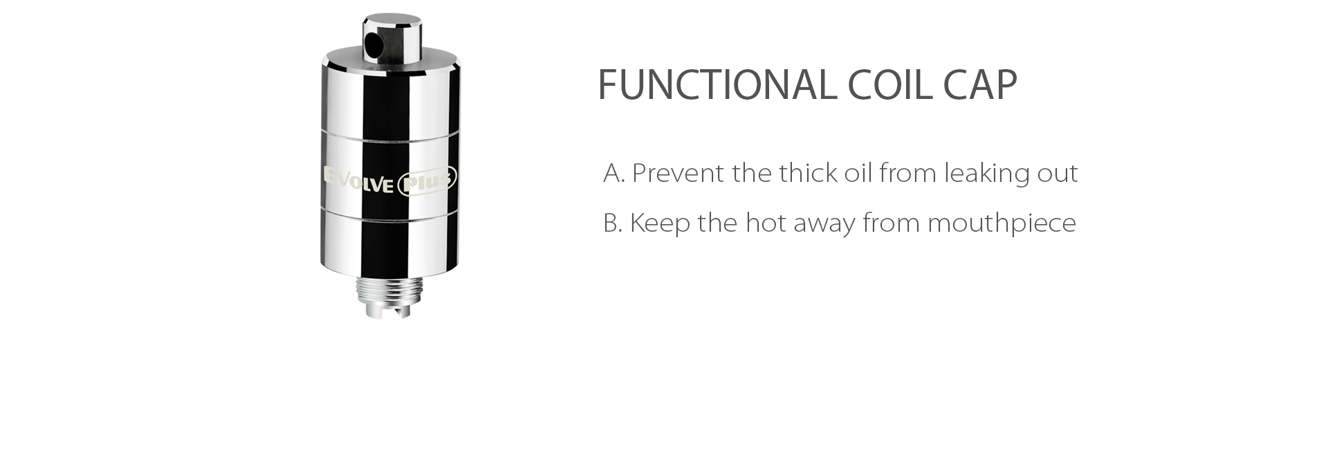Yocan Evolve-Plus vaporizer pen 2020 version comes with functional coil cap.
