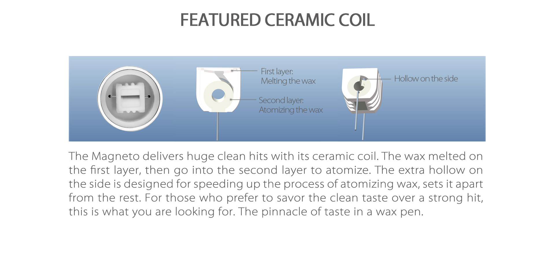 Yocan Magneto concentrate vaporizer pen 2020 version features Ceramic Coils