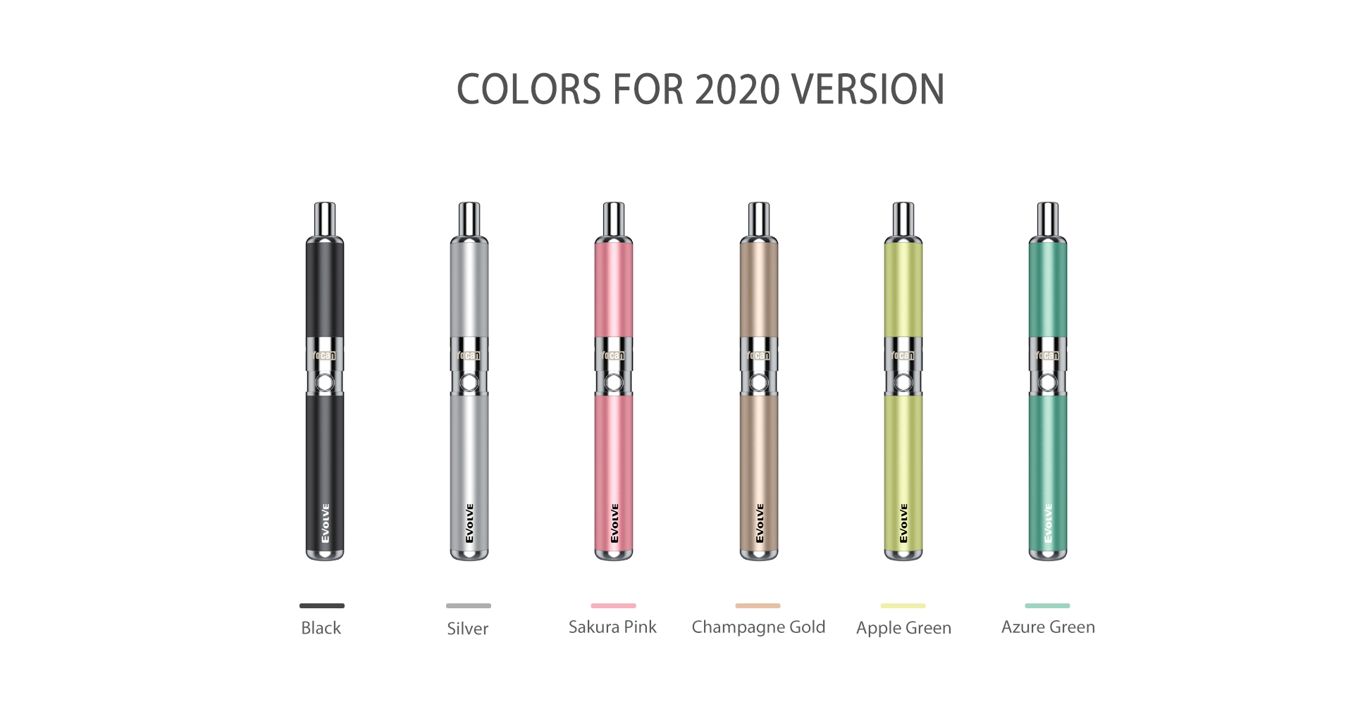 Yocan Evolve-D vaporizer pen 2020 version has six new colors.