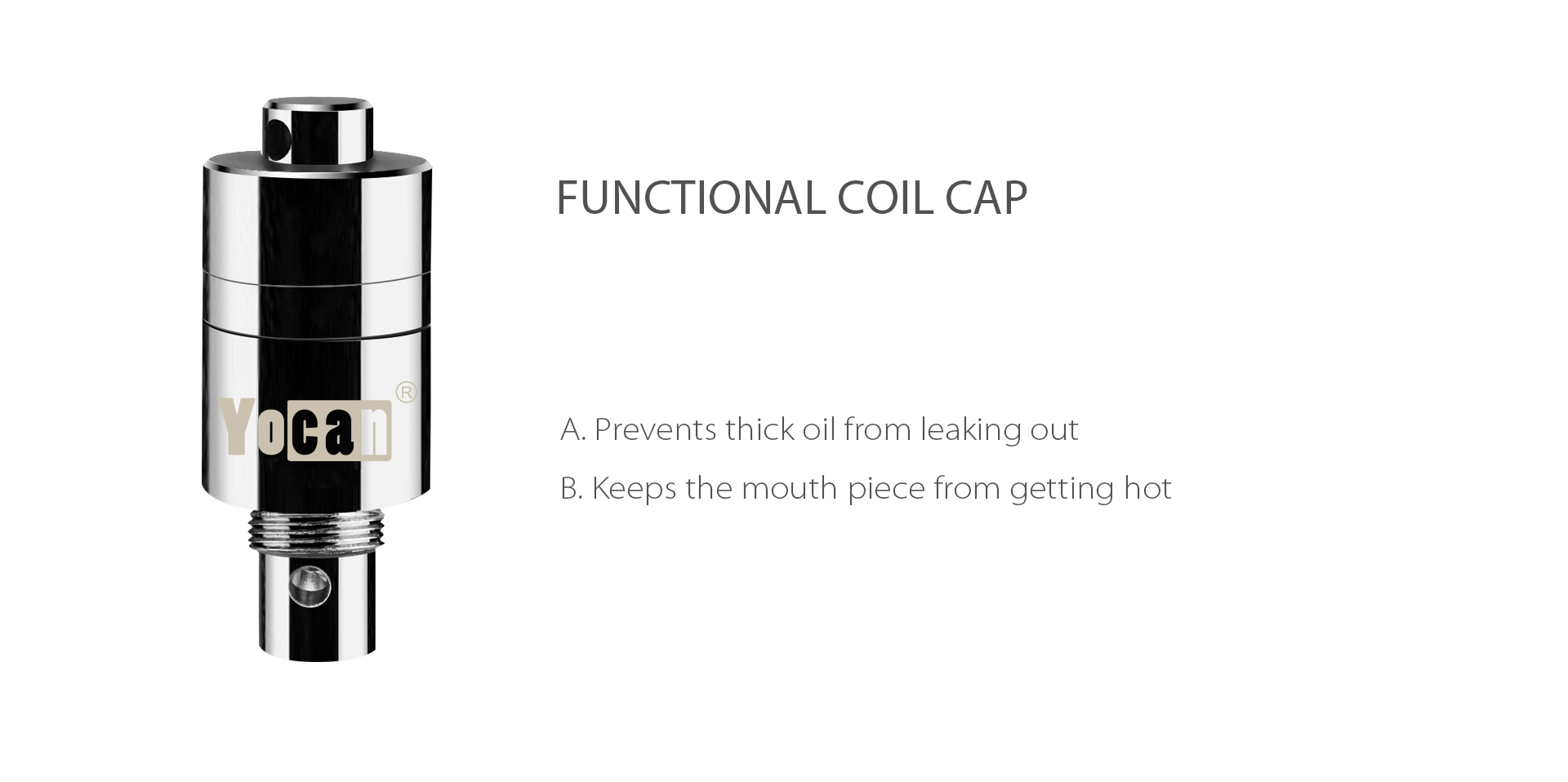 The functional coil cap of Yocan Evolve 2020 Version Wax Vaporizer Pen Starter Kit