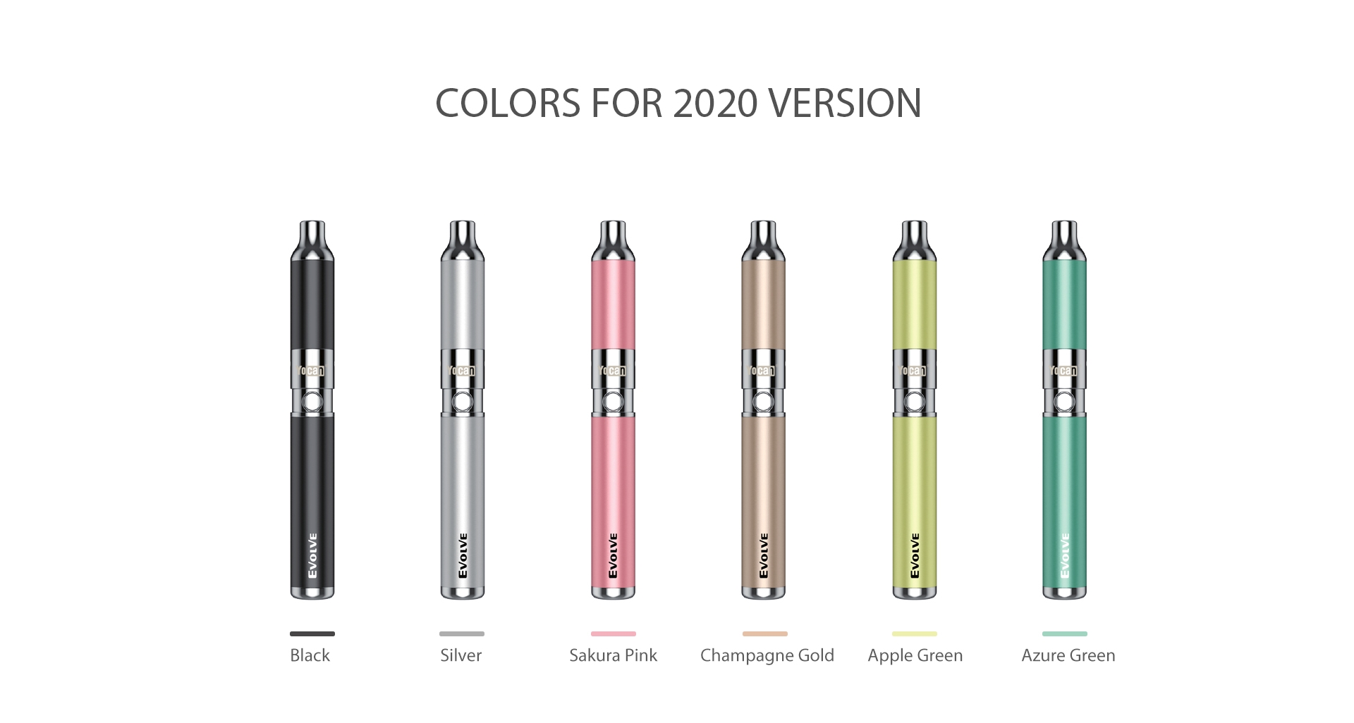 Yocan Evolve Vaporizer 2020 Version comes with 6 colors.