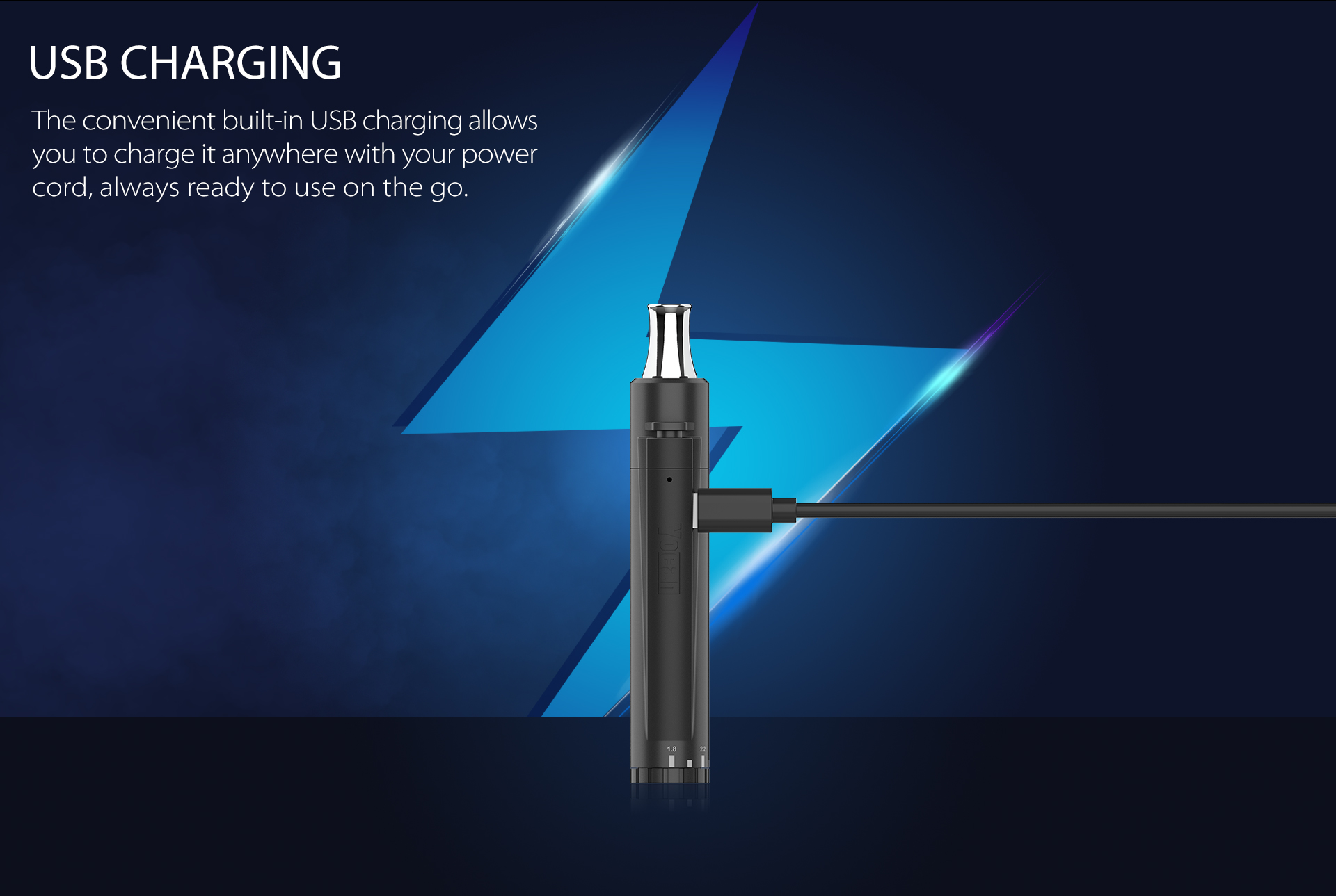 Yocan Lit Twist Concentrate Vaporizer charge via micro USB port.
