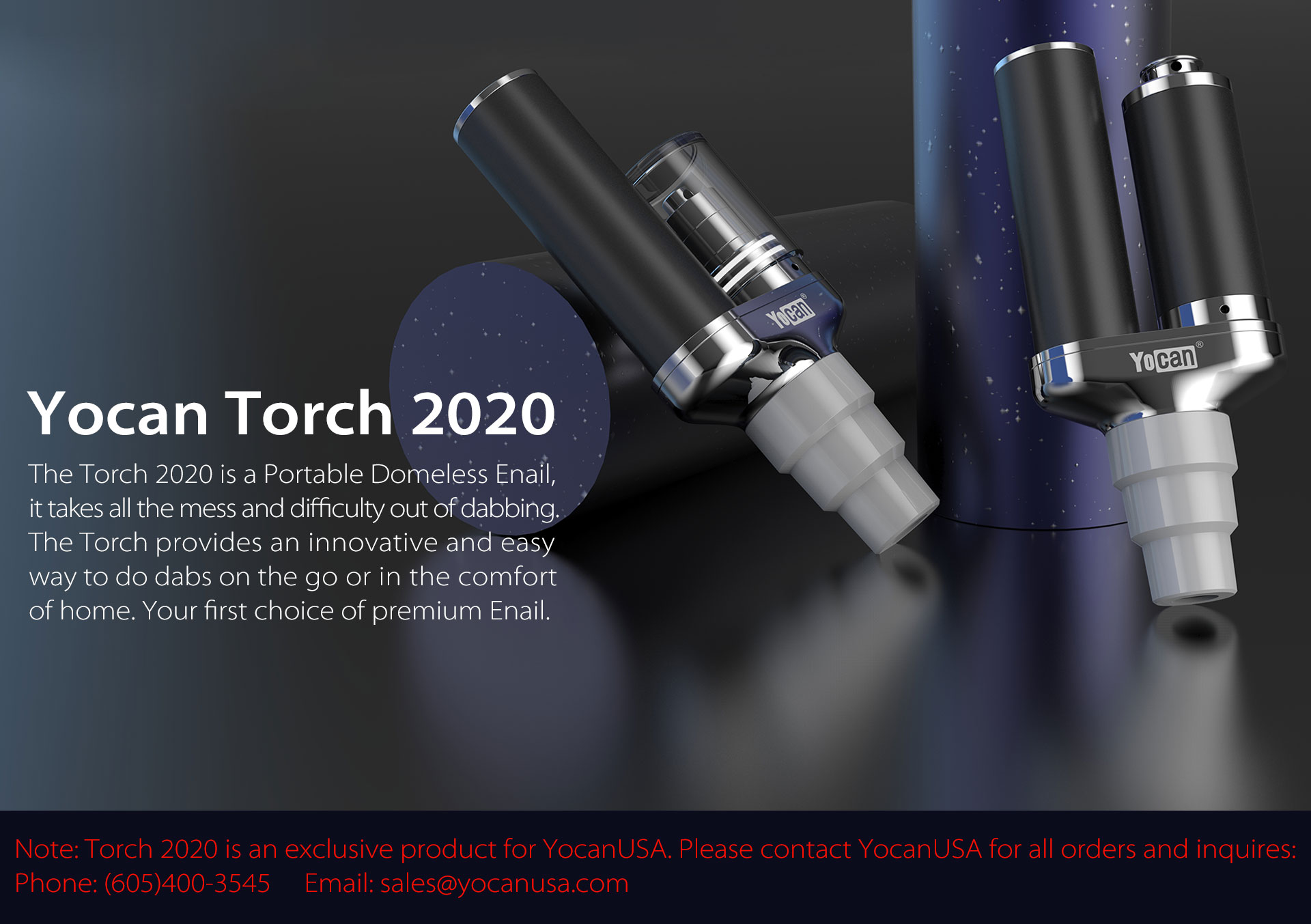 Yocan Torch Enail is a portable domeless enail.