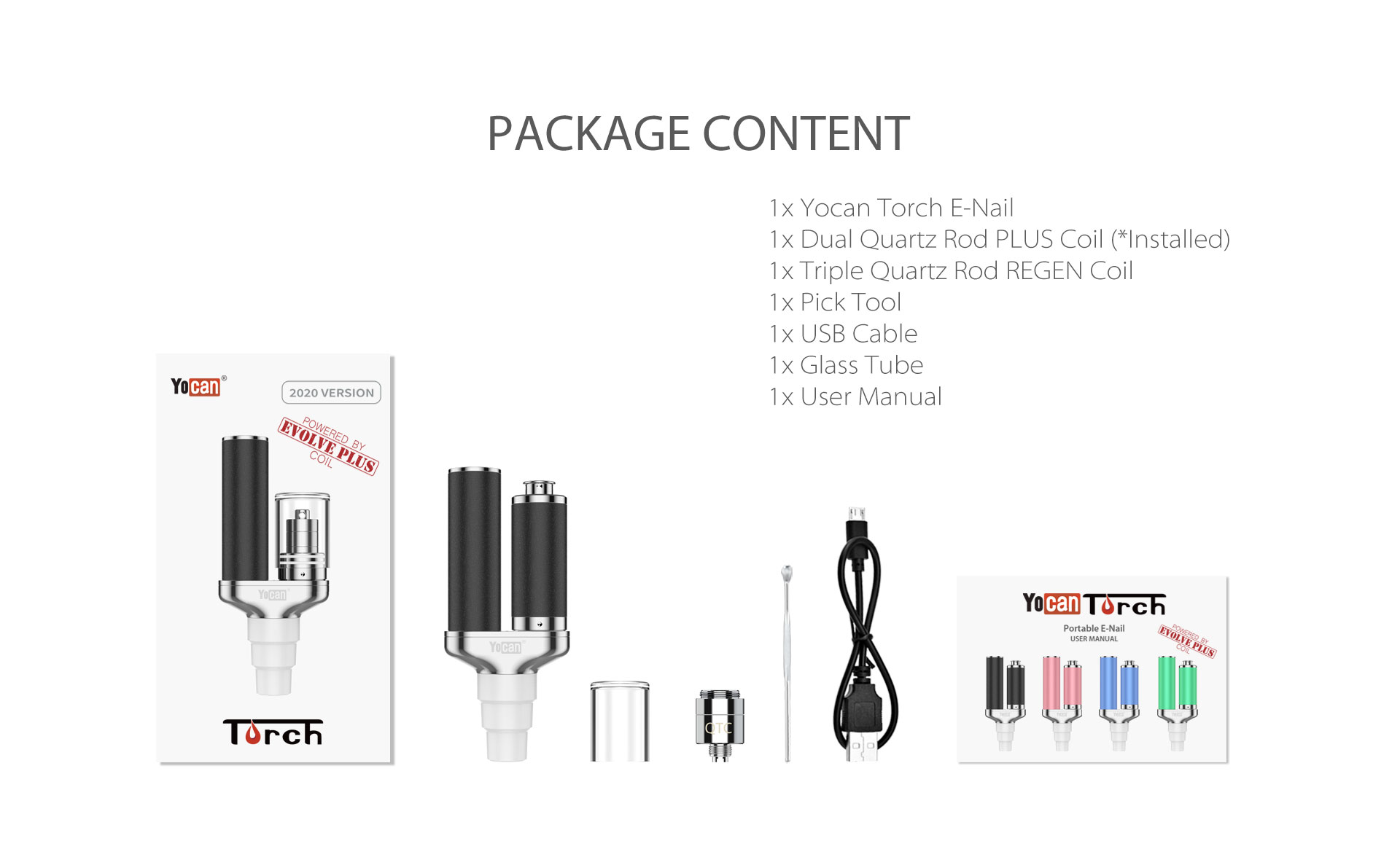 Yocan Torch Enail package content.