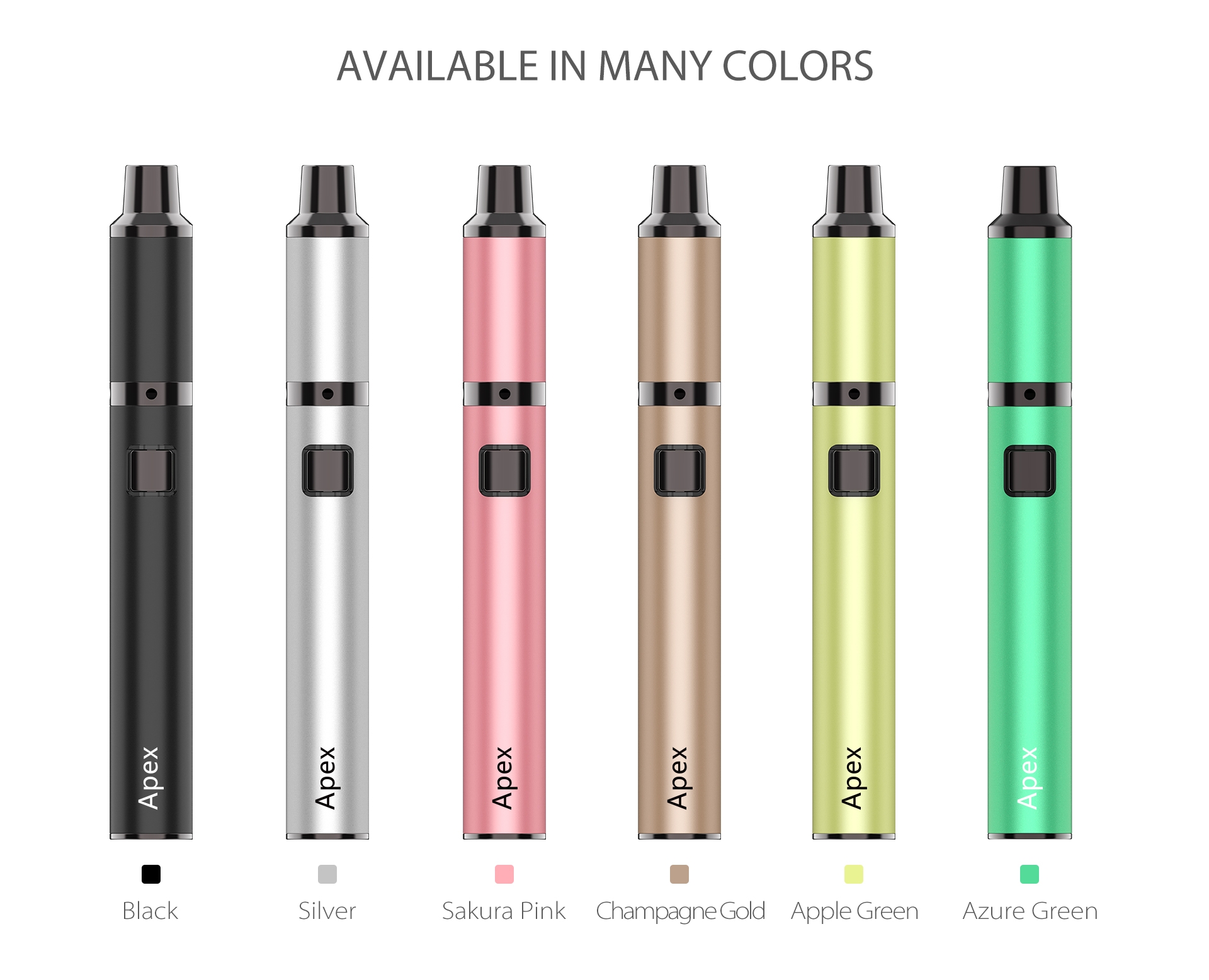 Yocan Apex concentrate vaporizer pen comes with 6 stylish colors.