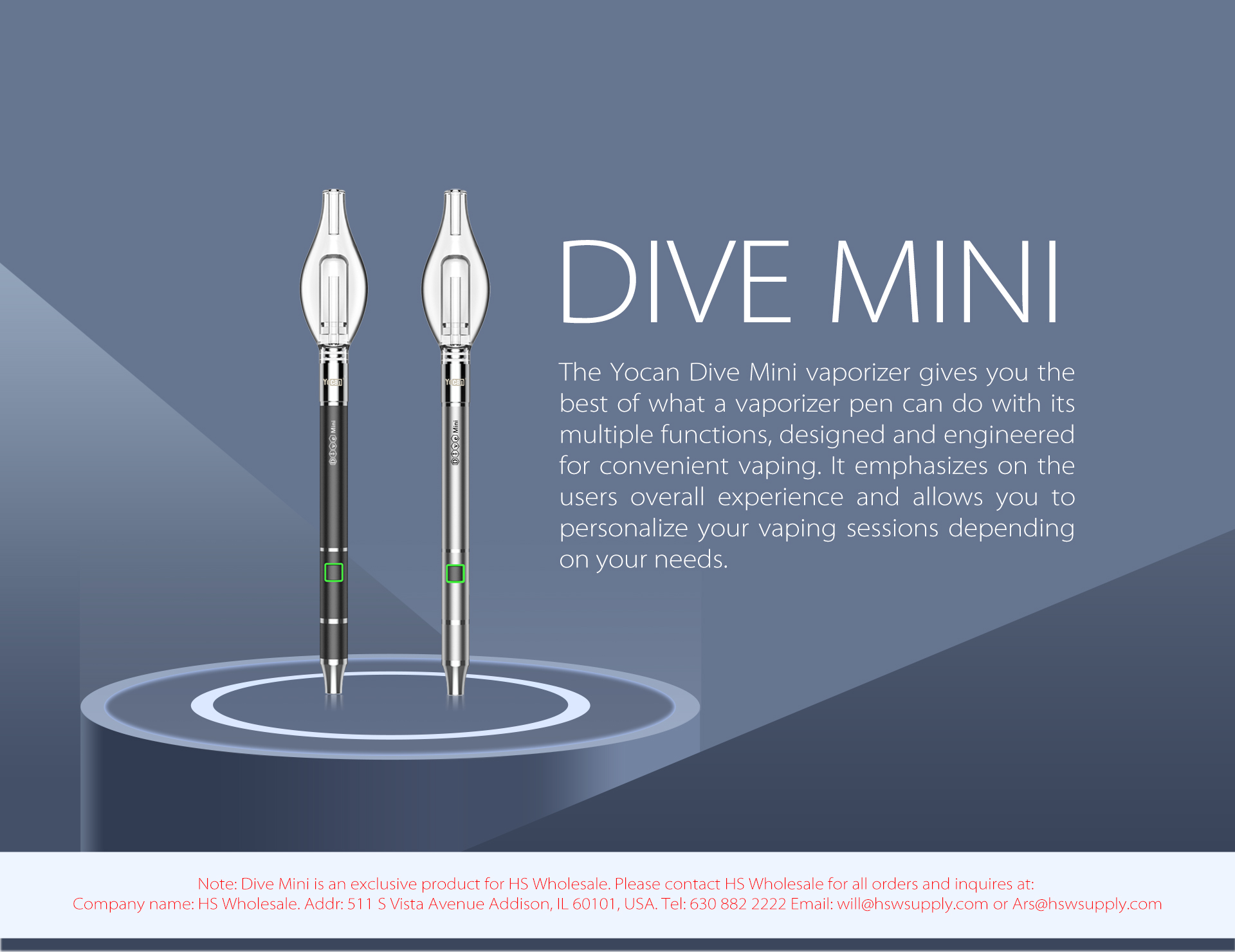 Yocan Dive Mini vaporizer emphasizes on the users overall experience.