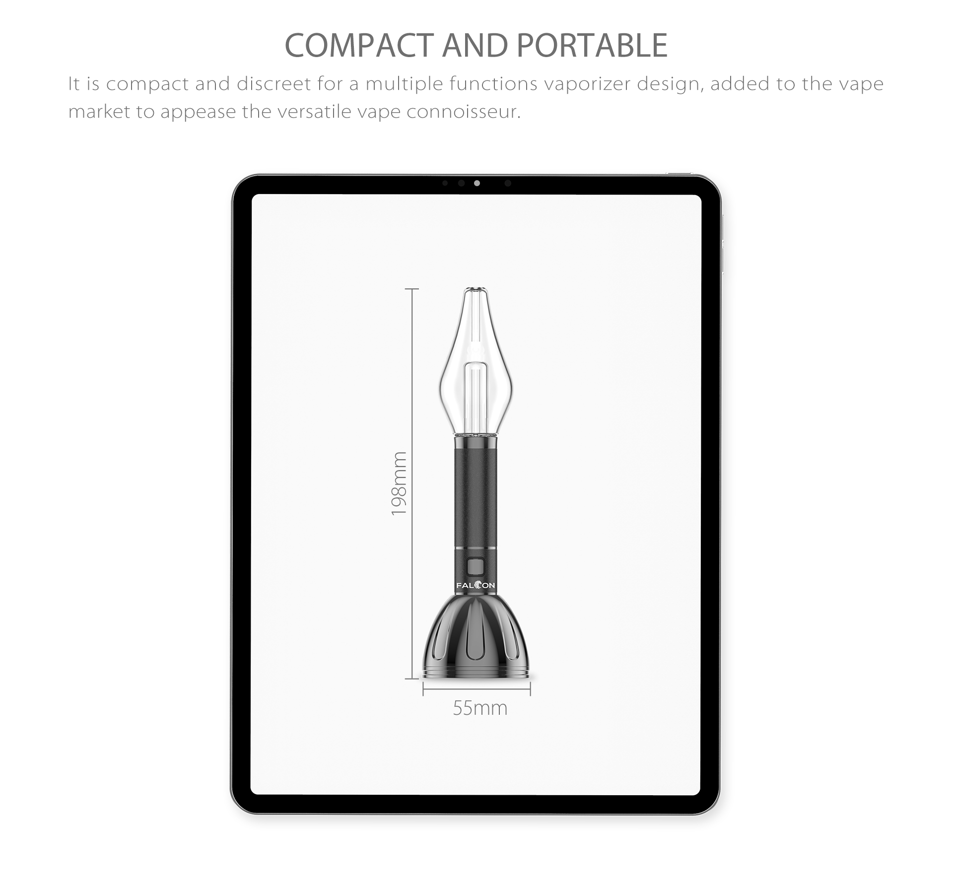 Yocan Falcon Vaporizer is very compact and discreet.