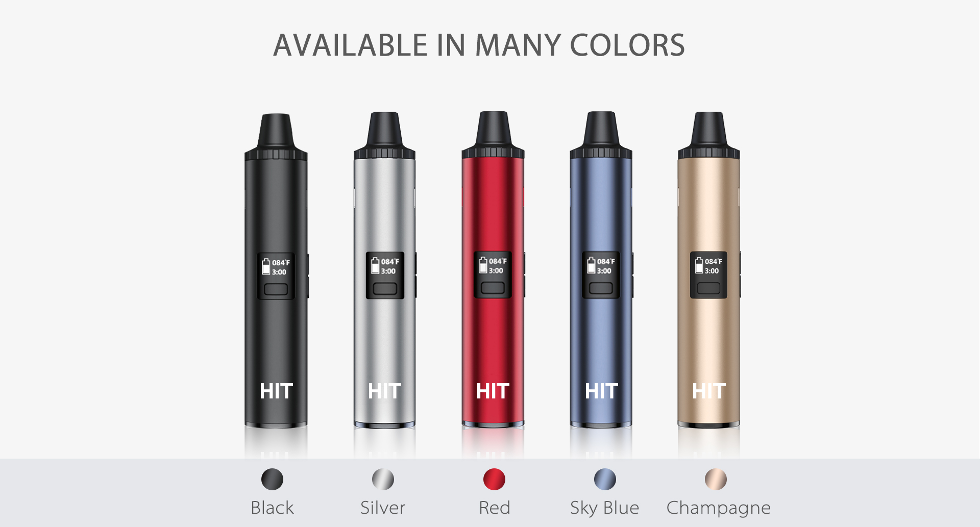 Yocan Hit Vaporizer Pen comes with 5 colors.