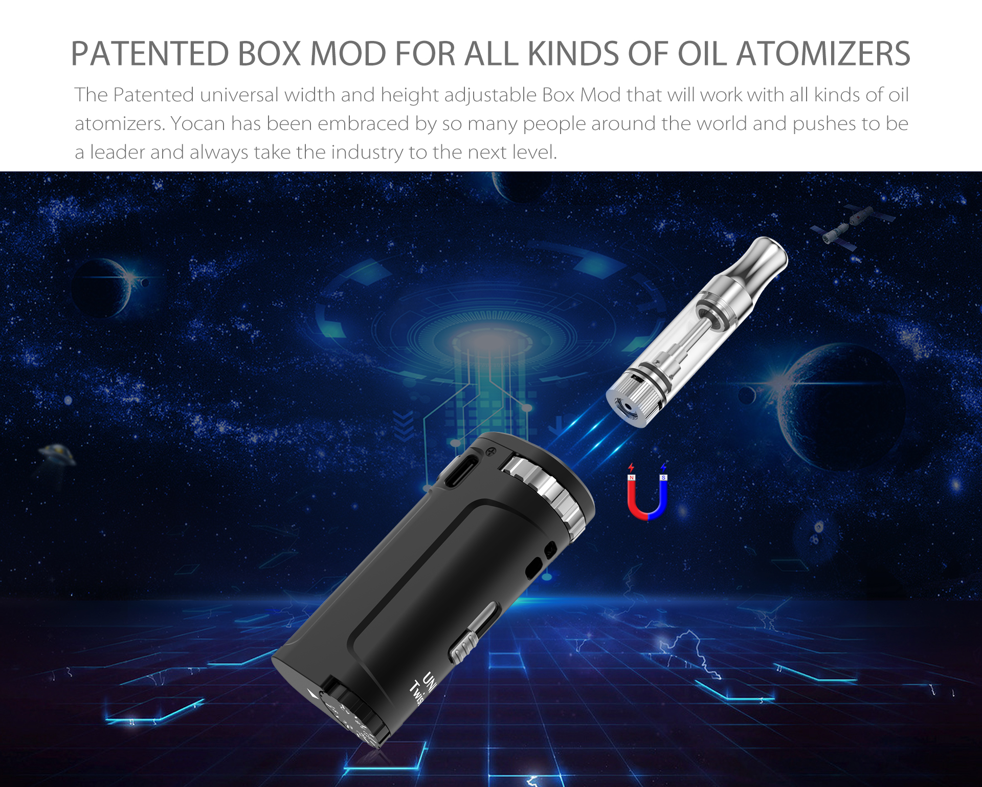 Yocan UNI Twist Universal Portable Mod is Patented Box Mod For ALL Kinds of Oil Atomizers