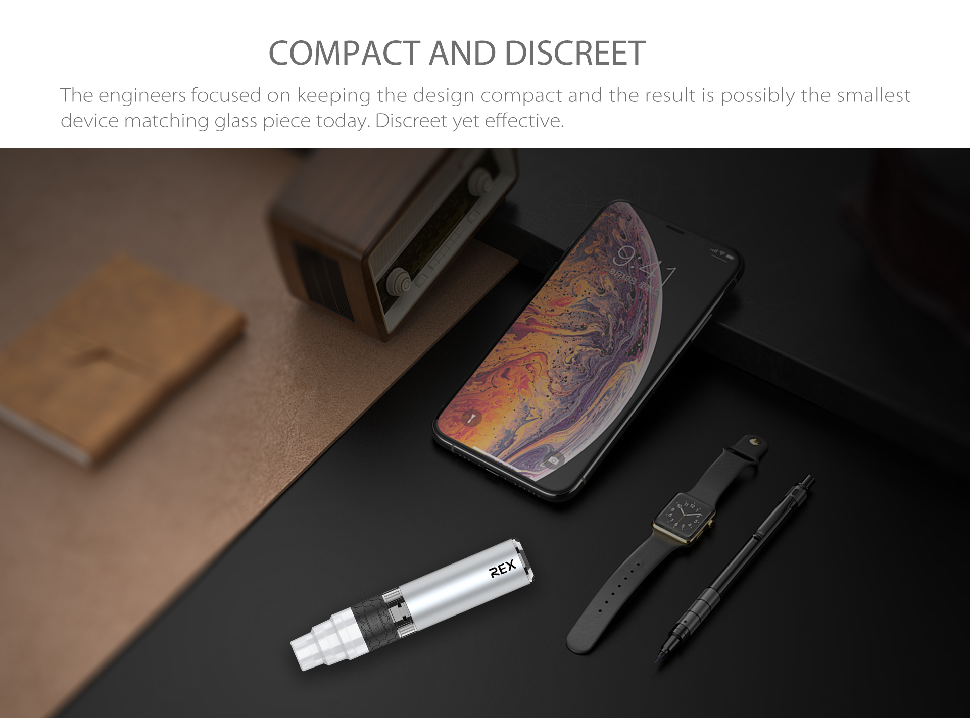 Yocan Rex is compact and discreet.