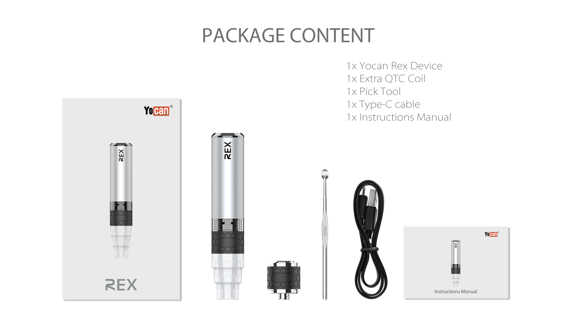 Package Content of Yocan Rex