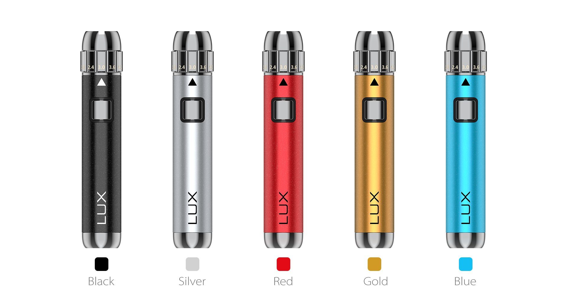 Yocan LUX 510 Threaded Vape Pen Battery comes with 5 colors.