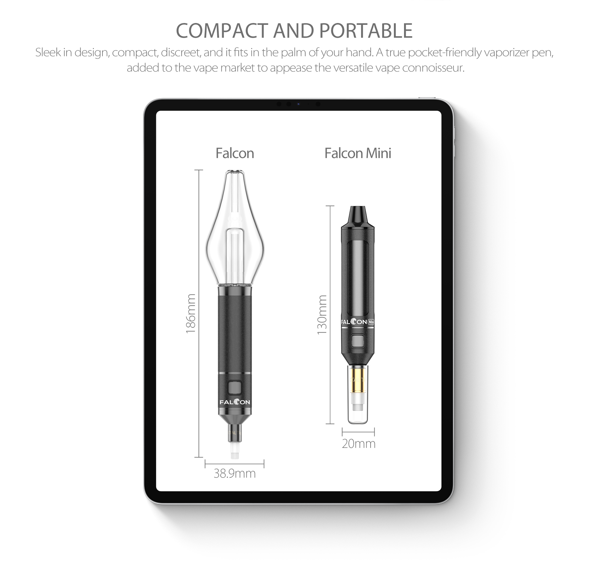 Yocan Falcon Mini Vaporizer Pen is very compact and portable.