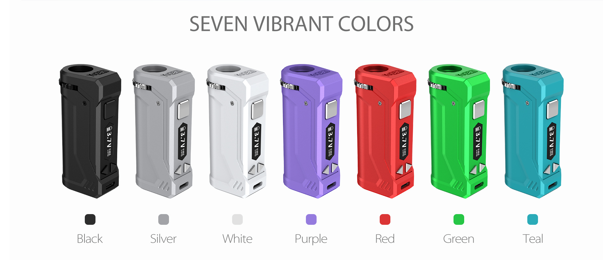 Yocan UNI Pro 2.0 Box Mod comes with 7 colors.