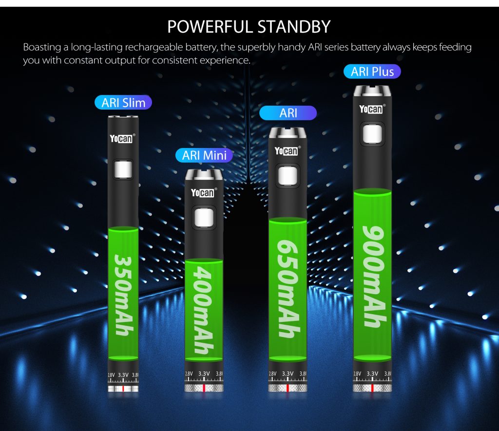 Yocan ARI series Twist Variable Voltage Vape Batteries Yocan® Official