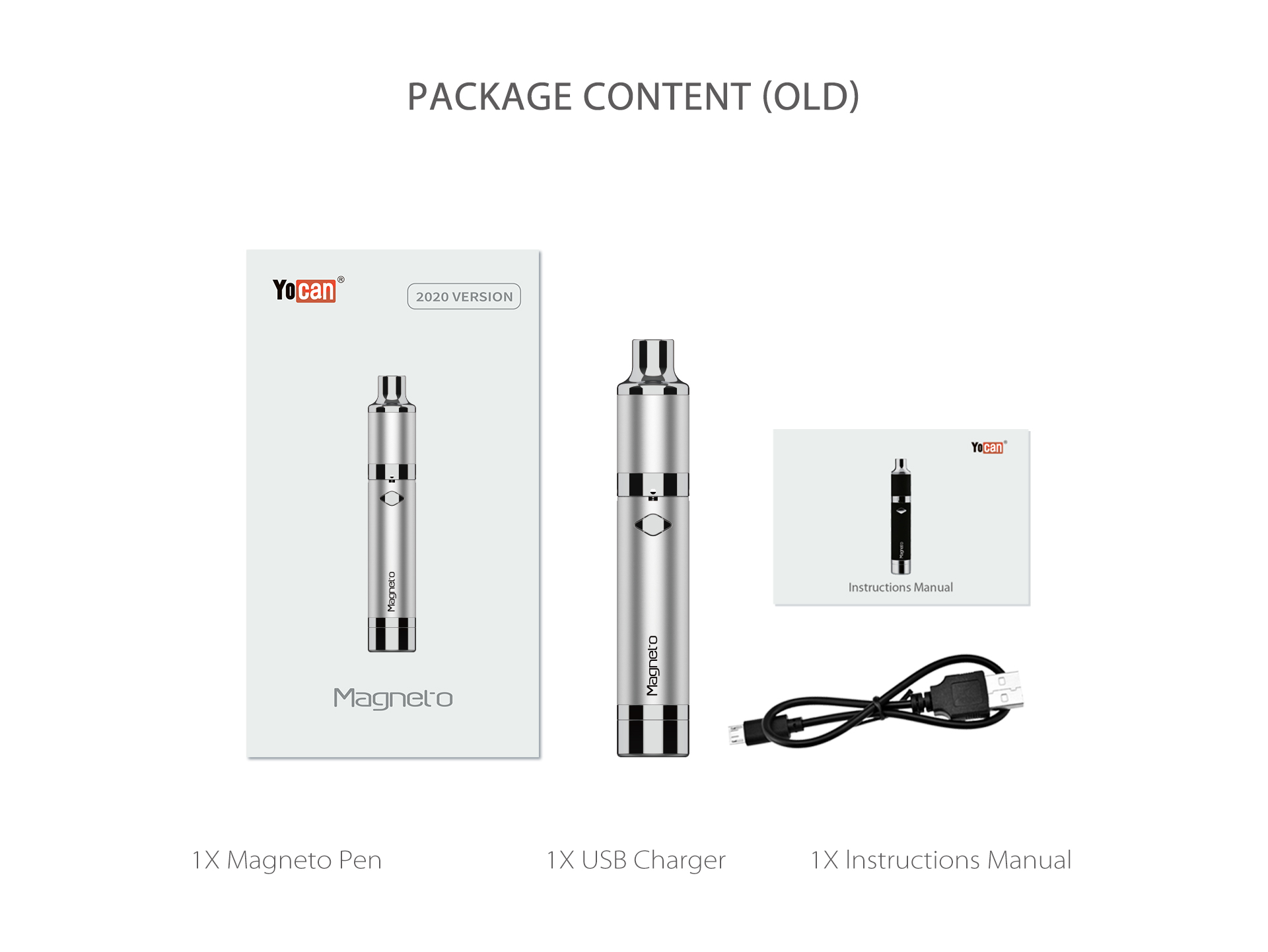 Yocan Magneto concentrate vaporizer pen package content.