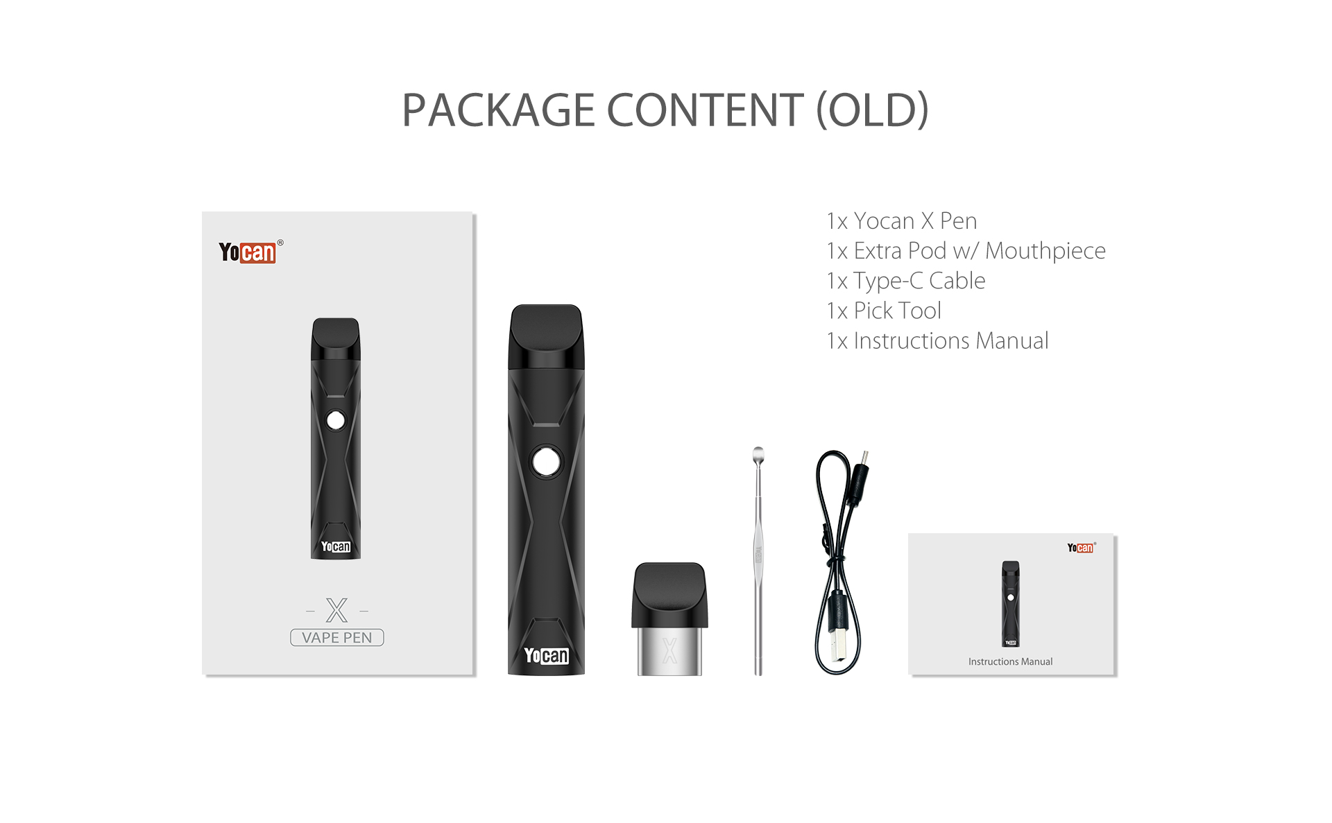 Yocan X Pod System package content