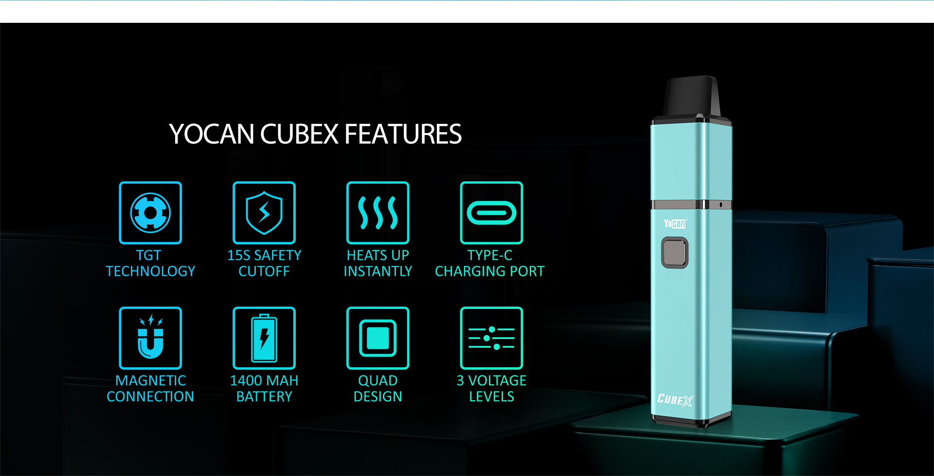 Features of the Yocan Cubex concentrate vape pen