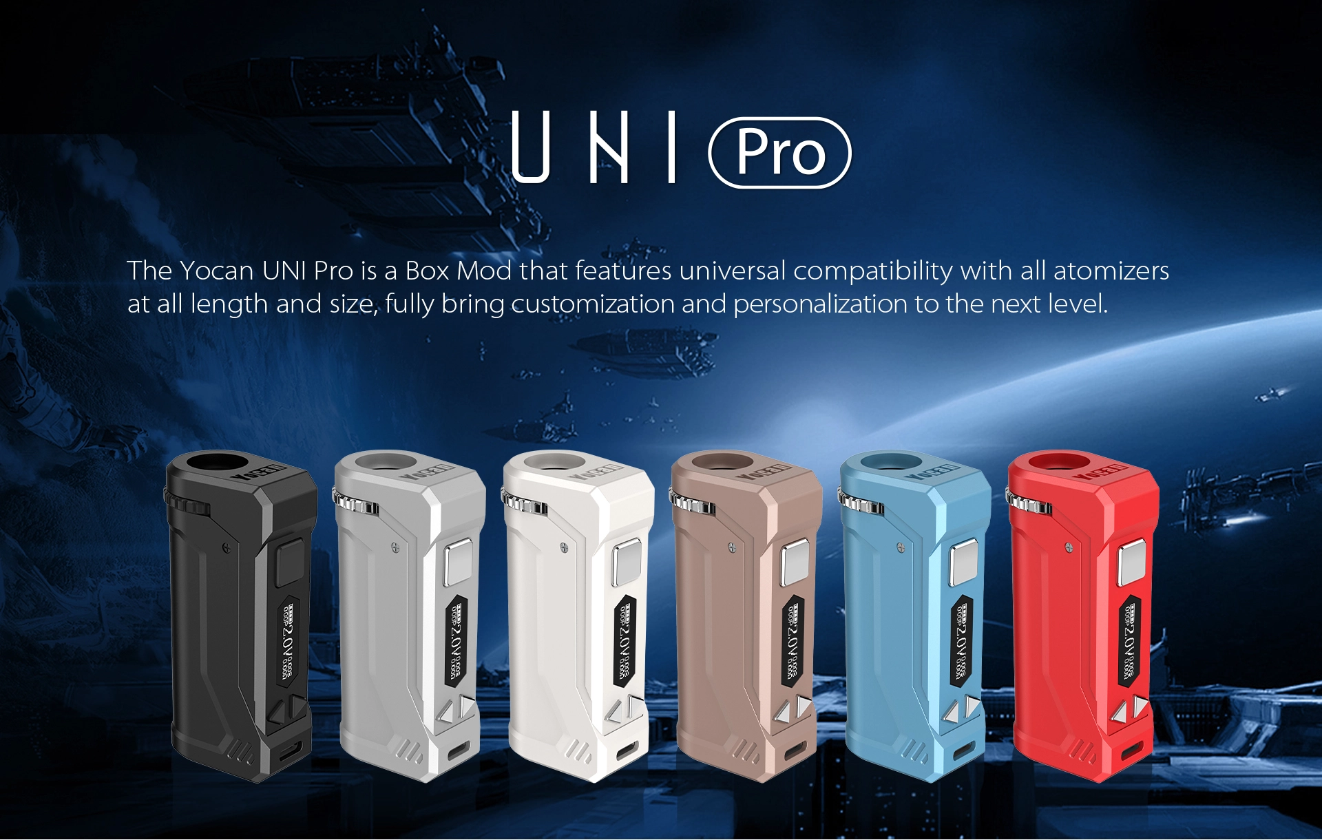 Yocan UNI Pro Box Mod Battery multiple colors for your life style.