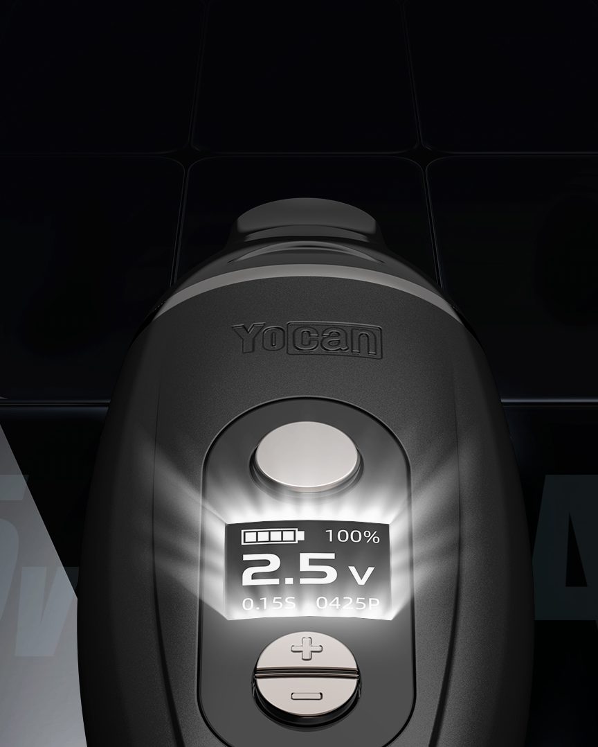 The Yocan Iris comes with an OLED display.