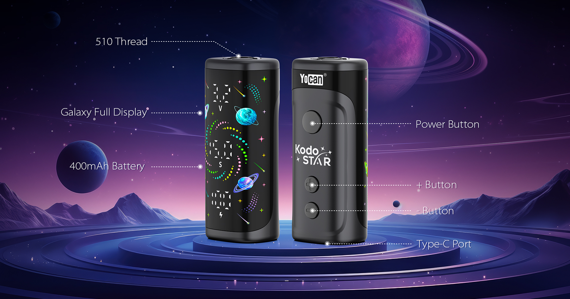yocan kodo star Basic buttons